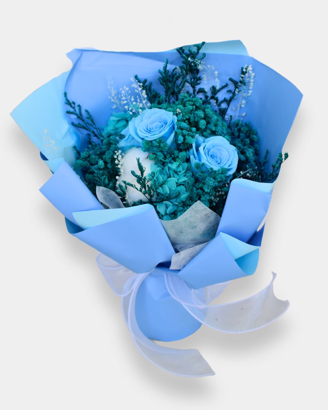 Konservierter Blumenstrauß | Hellblau
