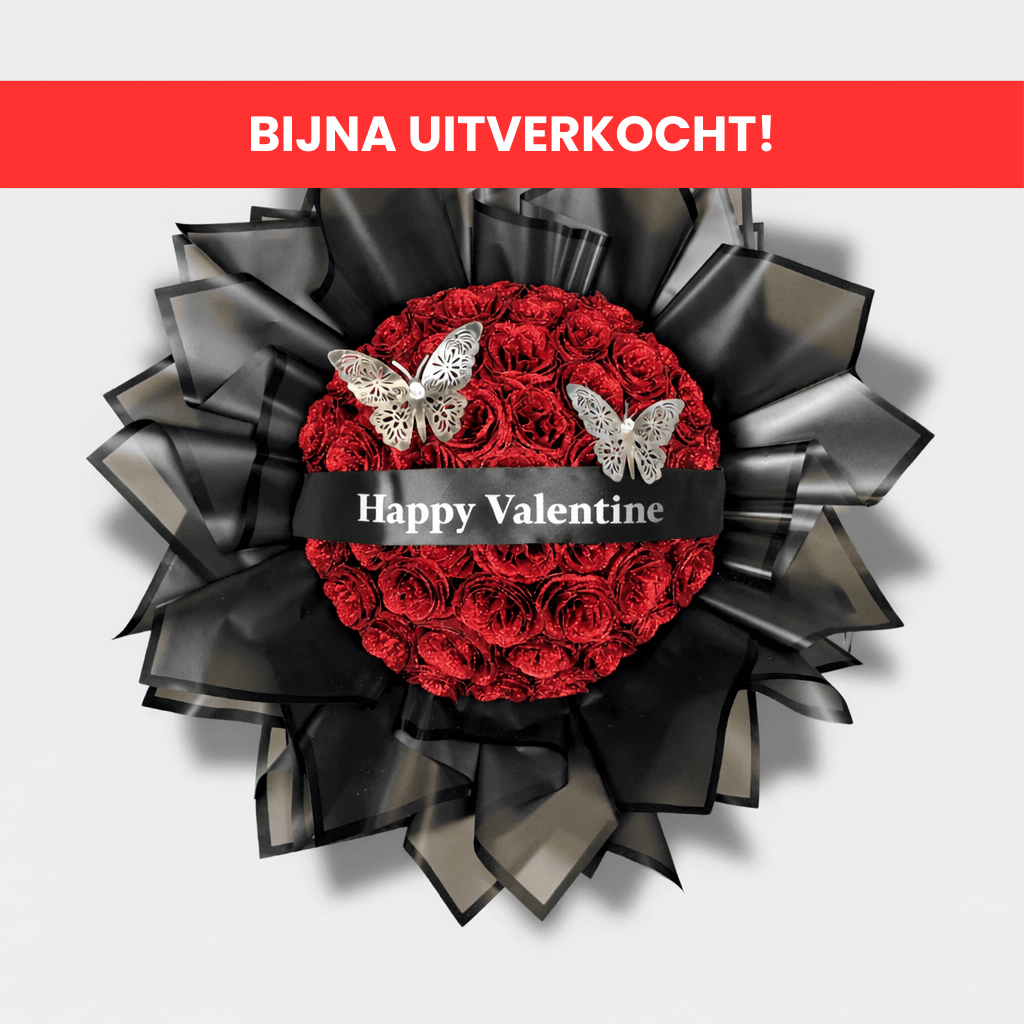 Glitzernder Rosenstrauß | Rot 