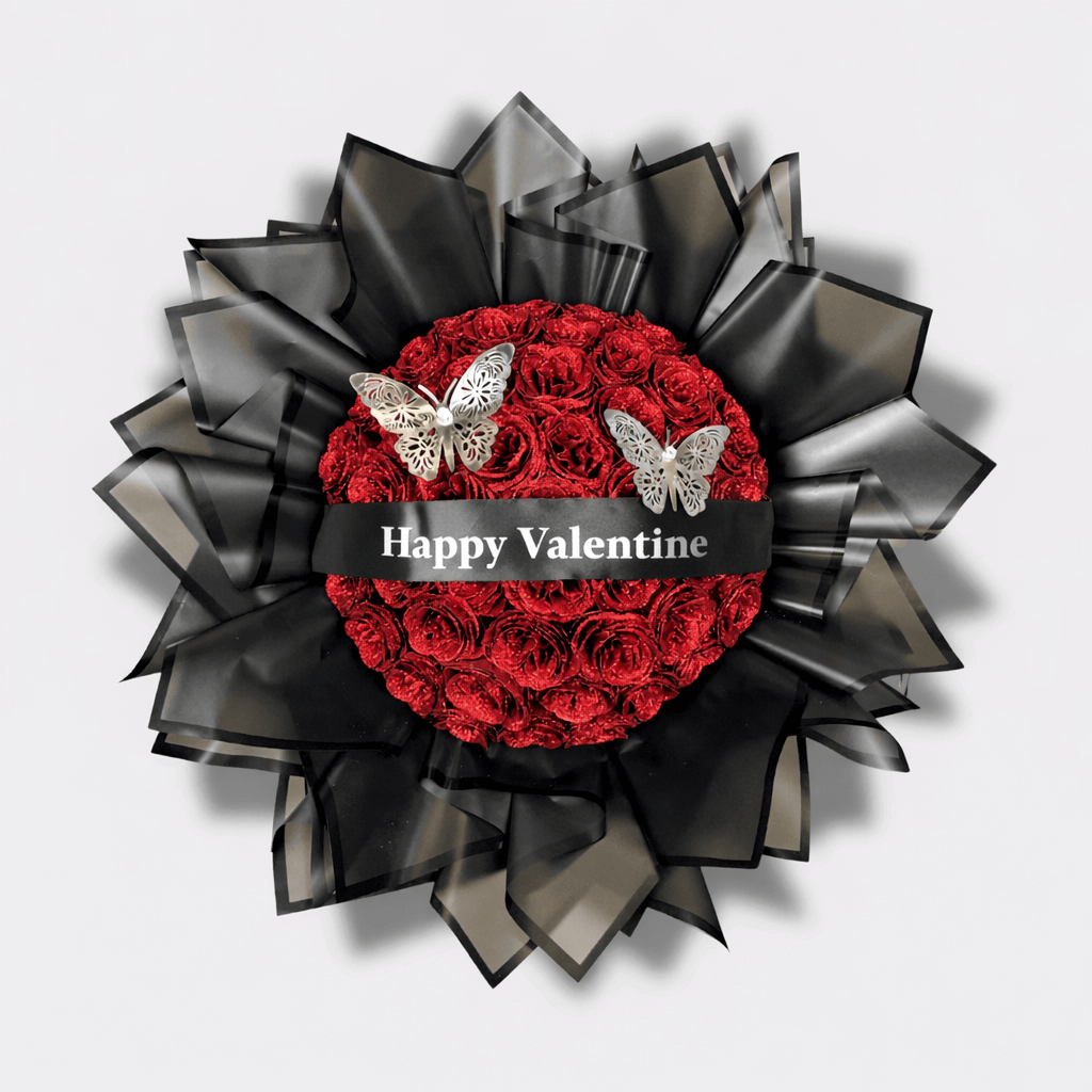 Glitzernder Rosenstrauß | Rot 