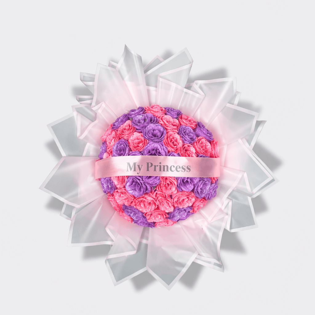 Glitzernder Rosenstrauß | Rosa-Lila