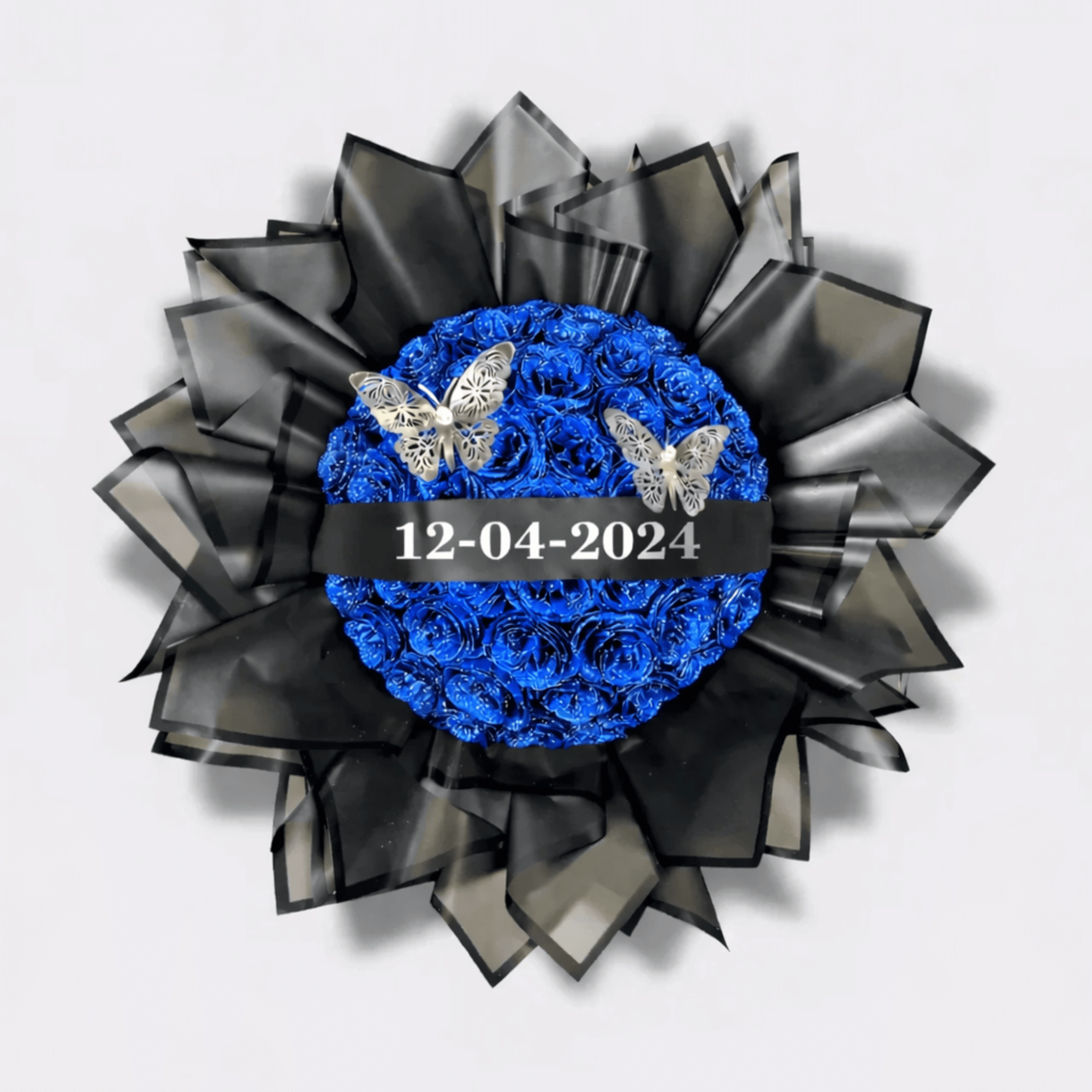 Glitterrozen boeket blauw Floweris