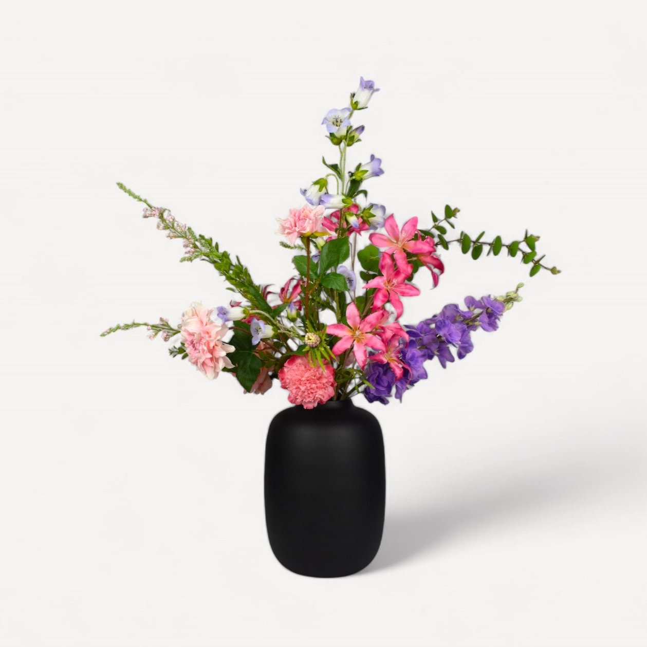 paars roze zijden bloemen boeket