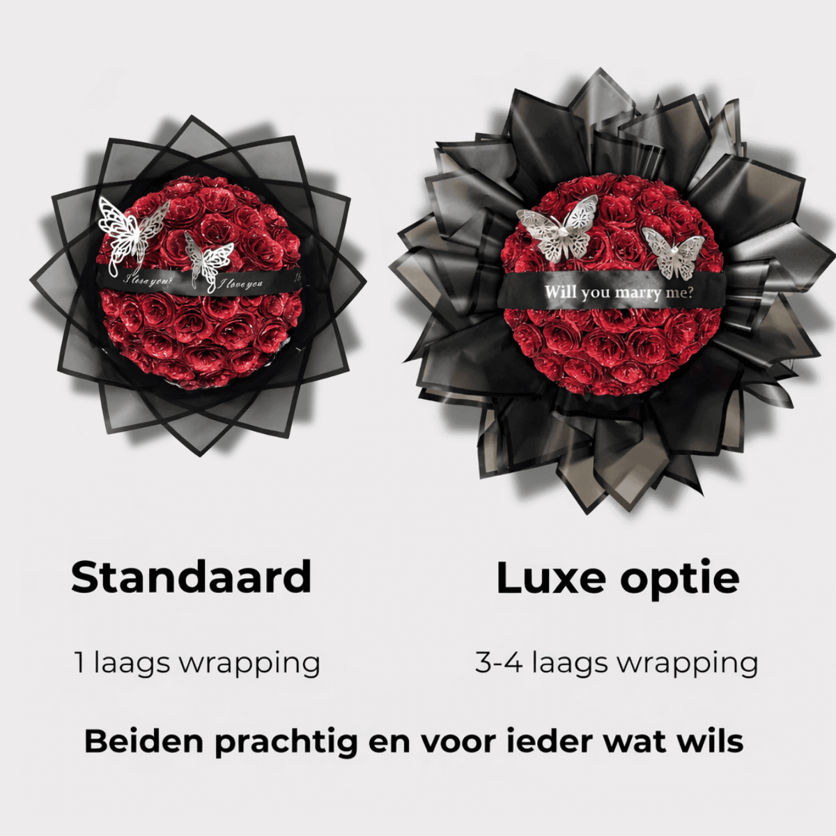 Glitzernder Rosenstrauß | Rot 